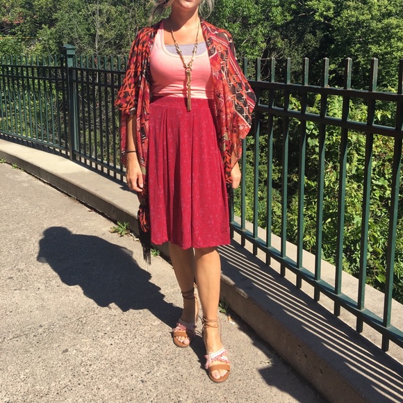 Tan Faux Leather/Colorful Fringe Ankle Tie Sandals - Picture 7 of 7